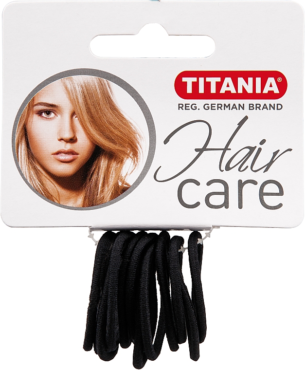 Haargummis schwarz klein 12 St. - Titania — Bild N1
