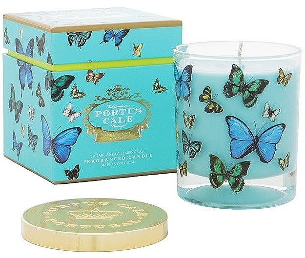 Duftkerze im Glas Zuckerrohr und Zitronengras - Portus Cale Butterflies Candle — Bild N1