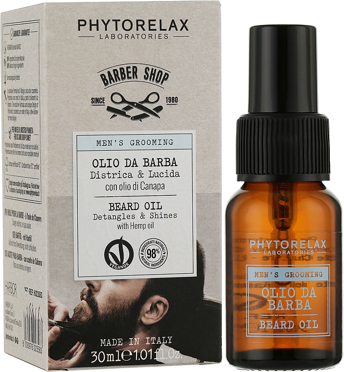 Weichmachendes Bartöl - Phytorelax Laboratories Men's Grooming Beard Oil Detangles & Shines — Bild N2