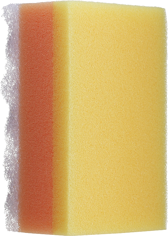 Rechteckiger Badeschwamm gelb-orange-weiß - Ewimark — Bild N1