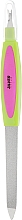 Düfte, Parfümerie und Kosmetik Saphir-Nagelfeile mit Nagelhautschneider, 16 cm, grün-pink - Silver Style