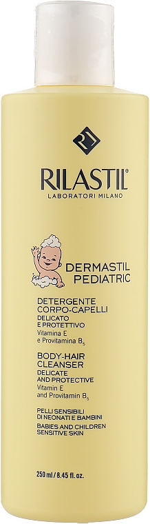 Baby-Reinigungsgel für Haare und Körper mit Vitamin E und Provitamin B5 - Rilastil Dermastil Pediatric Body-Hair Cleanser — Bild N1