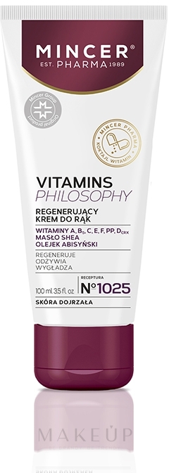 Regenerierende Handcreme mit Vitaminen - Mincer Pharma Vitamin Philosophy Regenerating Hand Cream 1025 — Bild 100 ml