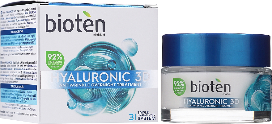 Anti-Falten Nachtcreme 35+ - Bioten Hyaluronic 3D Night Cream — Bild N2