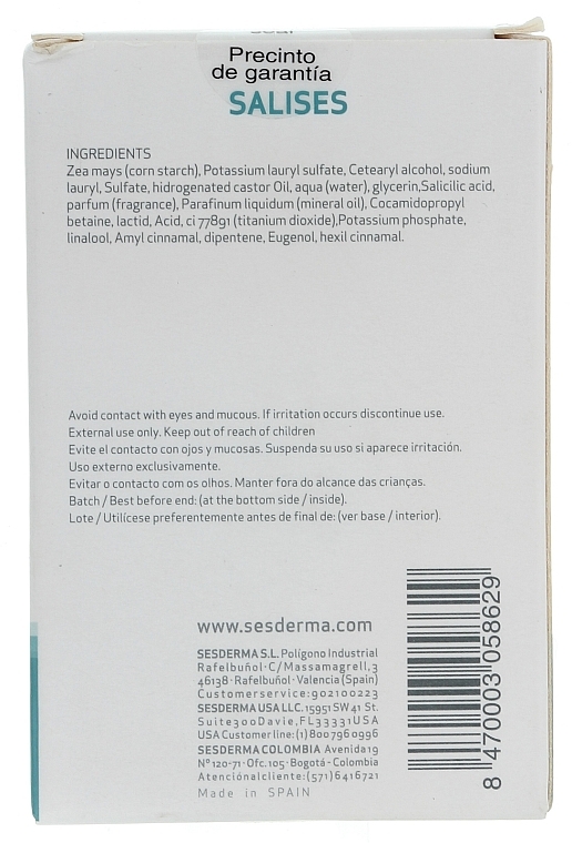 Dermatologische Seife für Körper und Gesicht - SesDerma Laboratories Salises Dermatological Soap Bar — Bild N2