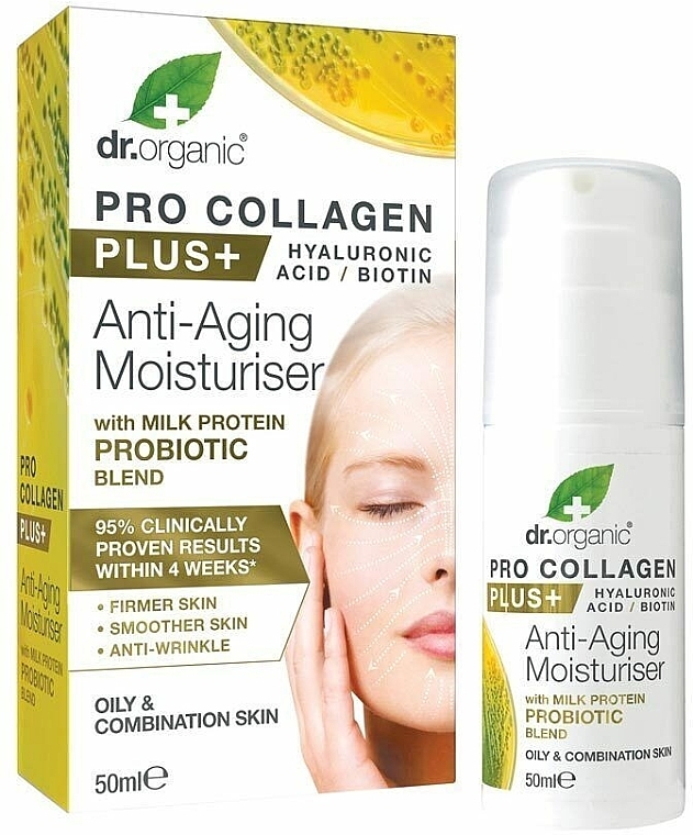 Probiotische Anti-Aging-Gesichtscreme - Dr. Organic Pro Collagen Plus+ Anti Aging Moisturiser With Probiotic — Bild N1