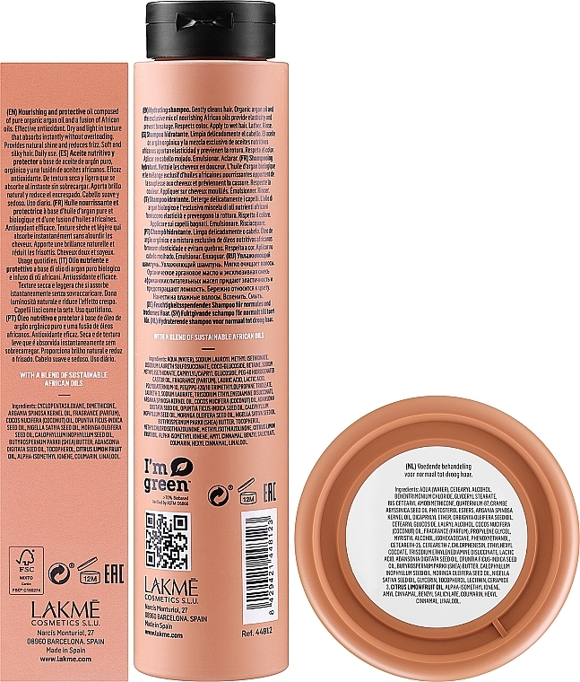 Haarpflegeset - Lakme Teknia Argan Oil (Shampoo 300ml + Haaröl 125/ml + Haarmaske 250ml) — Bild N3