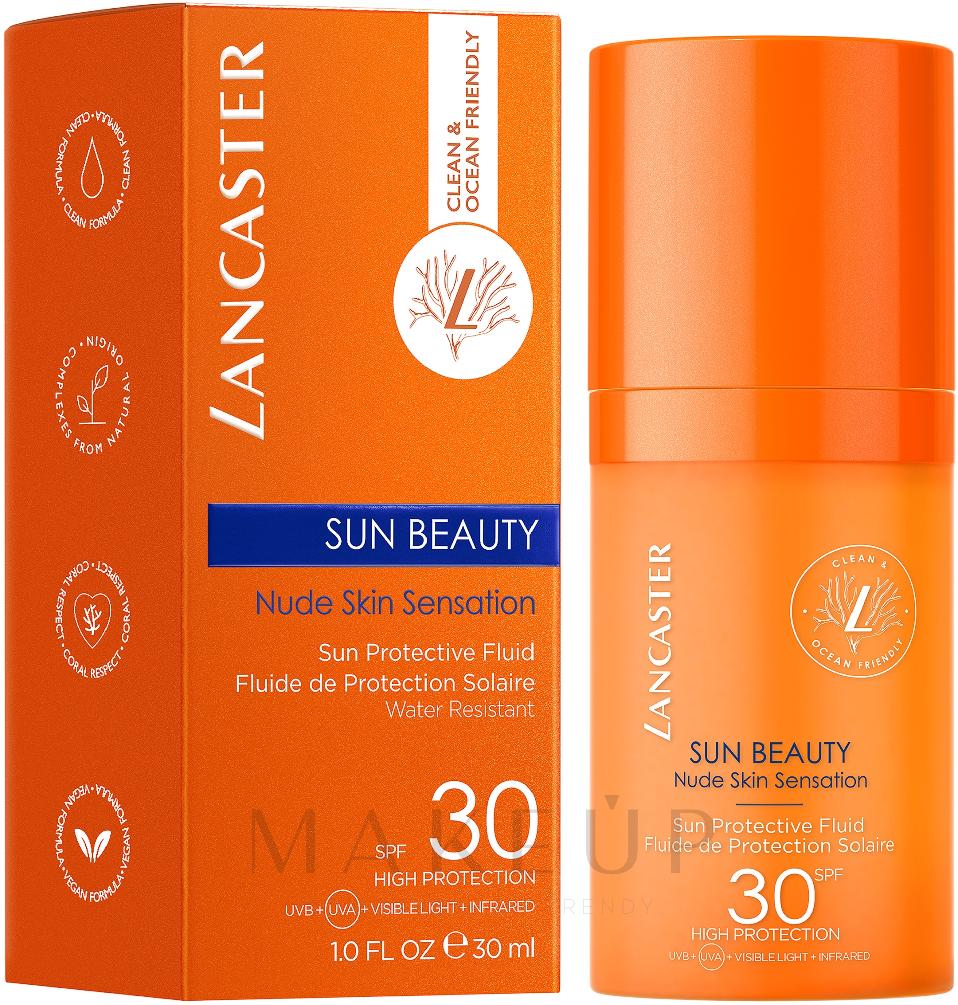Sonnenschutz-Gesichtsfluid - Lancaster Sun Beauty Nude Skin Sensation Sun Protective Fluid SPF30 — Bild 30 ml