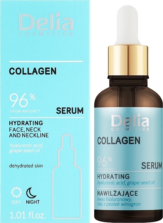 Feuchtigkeitsspendendes Serum für Gesicht, Hals und Dekolleté mit Kollagen - Delia Collagen Serum — Bild N2