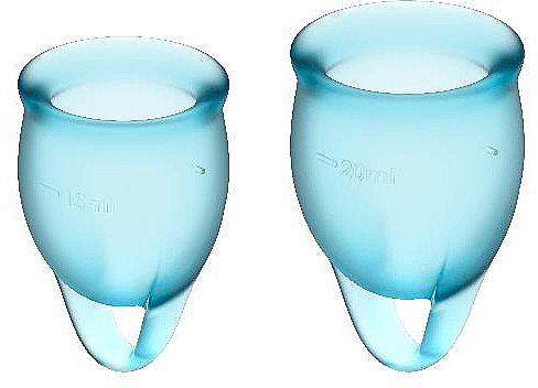 Menstruationstasse hellblau 2 St. - Satisfyer Feel Confident Menstrual Cups Light Blue