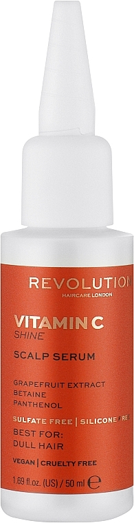 Kopfhautserum mit Grapefruit-Extrakt, Betain und Panthenol - Makeup Revolution Vitamin C Shine Scalp Serum — Bild N1