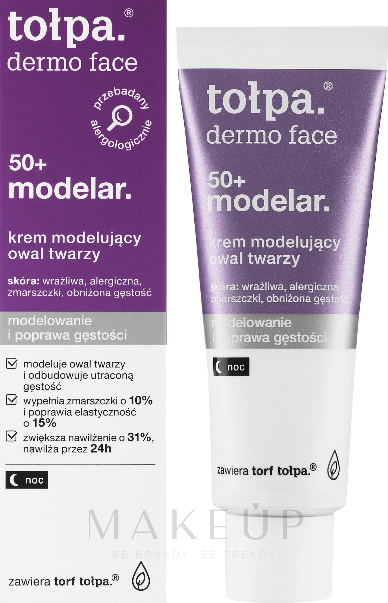 Modellierende, regenerierende und aufhellende Nachtcreme gegen Verfärbungen - Tolpa Dermo Face Modelar 50+ Night Cream — Bild 40 ml