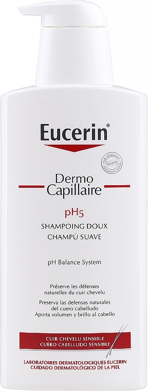 Mildes Shampoo für mehr Glanz und Volumen für empfindliche Kopfhaut - Eucerin Dermo Capillaire pH5 Mild Shampoo