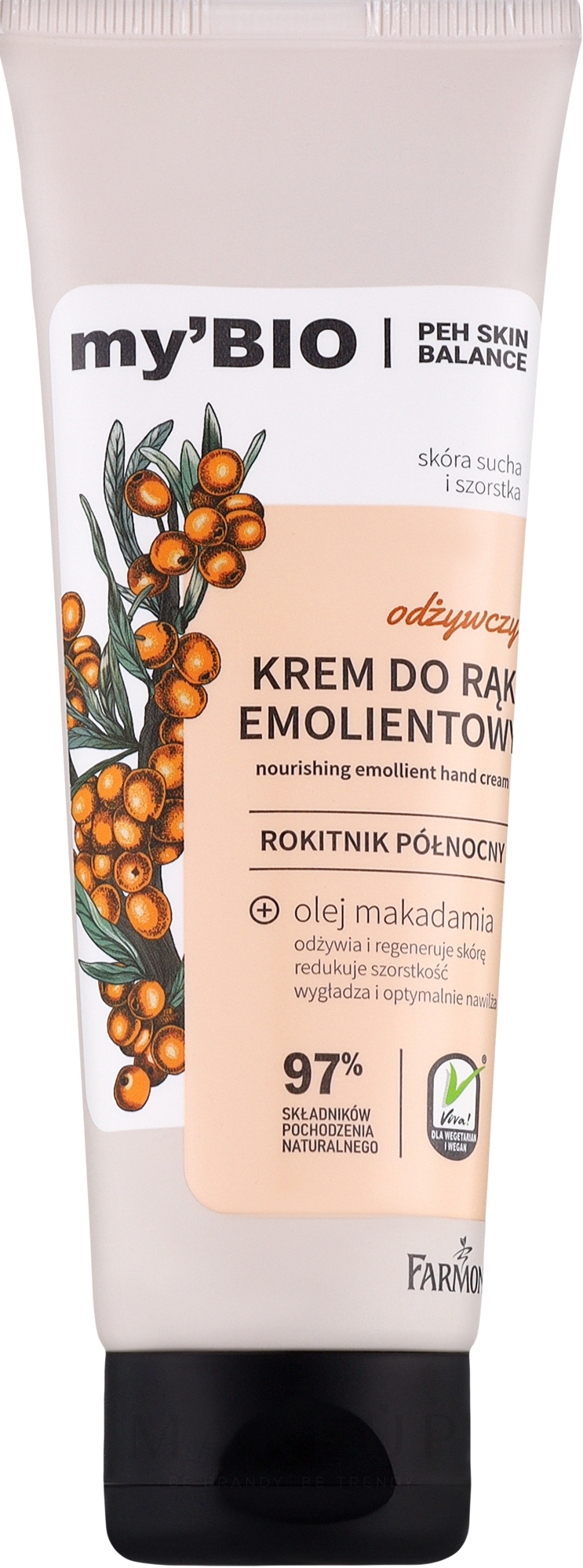 Handcreme Nördlicher Sanddorn - Farmona My'bio Nourishing Humectant Hand Cream Northern Sea Buckthorn  — Bild 100 ml