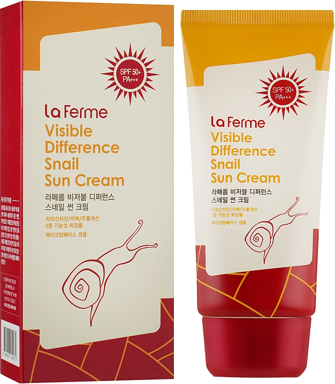 Sonnenschutzmittel mit Schneckenextrakt SPF50+ - Farmstay Visible Difference Snail Sun Cream — Bild N1