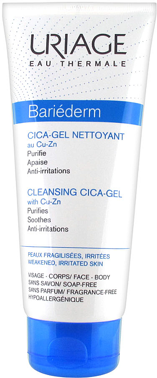 Beruhigendes Cica-Reinigungsgel mit Cu-Zn für gereizte Gesichts- und Körperhaut - Uriage Bariederm Cleansing Cica-Gel — Bild N1