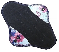 Wiederverwendbare Slipeinlagen aus schwarzer Baumwolle mit Blumen - Soft Moon Ultra Comfort Mini — Bild N2