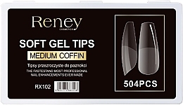 Düfte, Parfümerie und Kosmetik Falsche Nagelspitzen Acryl transparent 504 St. - Reney Cosmetics Soft Gel Tips Medium Coffin RX-102