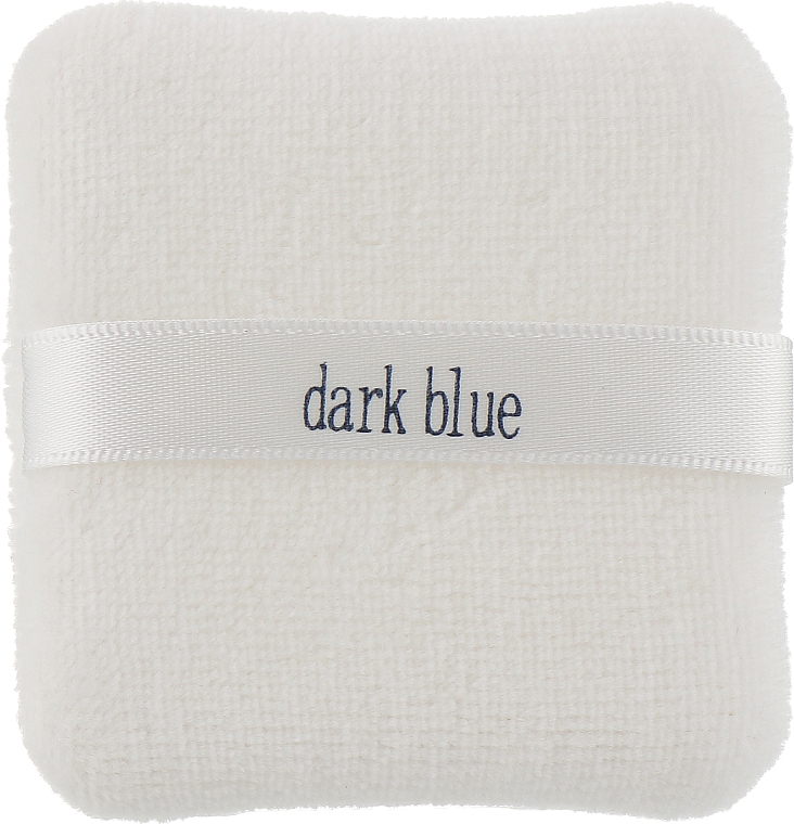 Puderquaste Dark Blue wuadratisch weiß mit Band №975 - Dark Blue Cosmetics — Bild N2