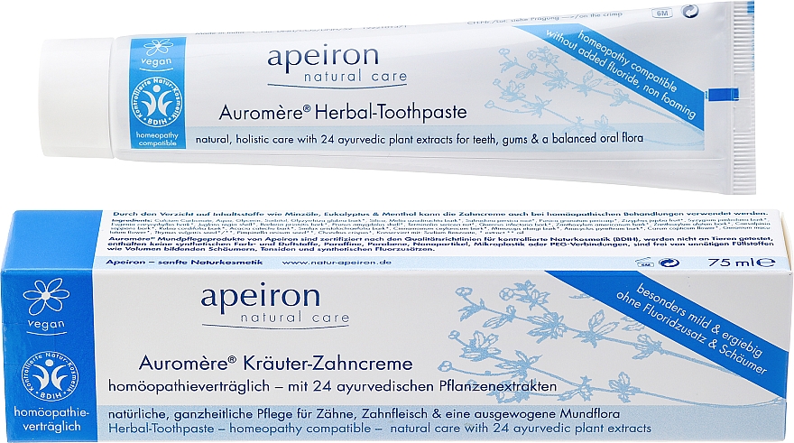 Homöopathische Kräuter-Zahncreme - Apeiron Herbal Toothpaste Homeopathic — Bild N1