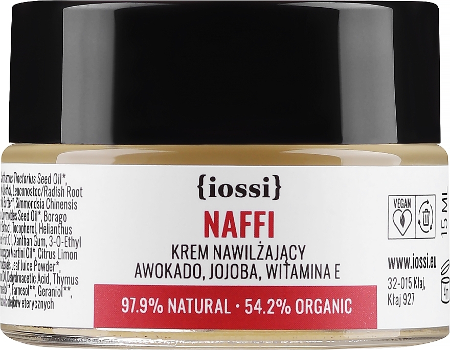Feuchtigkeitsspendende Gesichtscreme mit Avocado- und Jojobaöl - Iossi NAFFI Cream (Mini) — Bild N1