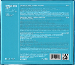 Set - Farmstay Hyaluronic Acid Super Aqua Skin Care Set (ton/200ml + emul/200ml + cr/50ml) — Bild N5