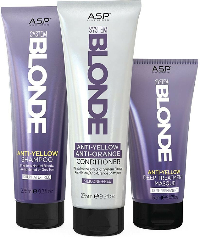 Set - Affinage Salon Professional System Blonde Anti-Yellow Rescue Kit (sh/275ml + cond/275ml + mask/150ml) — Bild N2