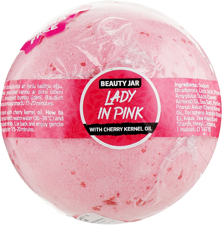 Badebombe mit Kirschsamenöl - Beauty Jar Lady In Pink Natural Bath Bomb — Bild N1