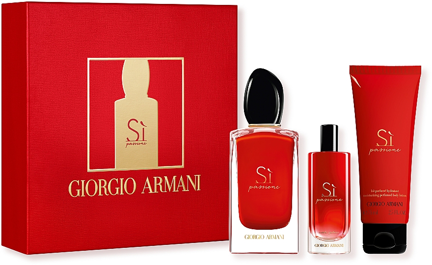 Giorgio Armani Si Passione - Duftset (Eau de Parfum 100ml + Eau de Parfum 15ml + Körperlotion 75ml) — Bild N1