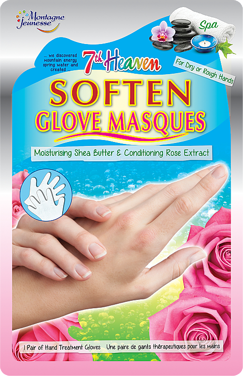 Weichmachende Handschuhmaske mit Sheabutter und Rosenextrakt - 7th Heaven Soften Gloves Masques — Bild N1