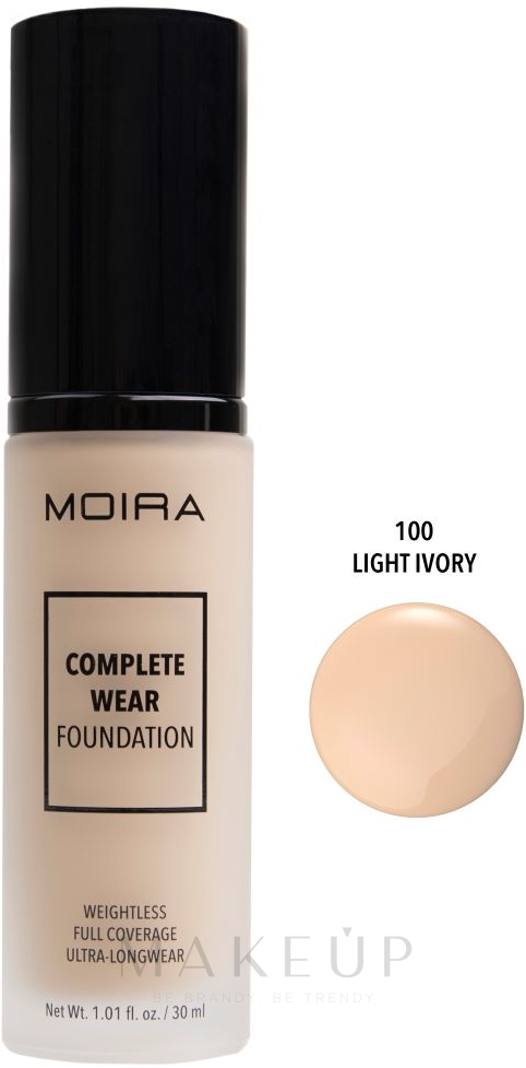 Foundation - Moira Complete Wear Foundation — Bild 100 - Light Ivory