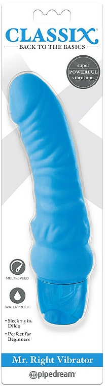 Standard-Vibrator für Anfänger blau - Pipedream Classix Mr Right Vibrator-Blue — Bild N2