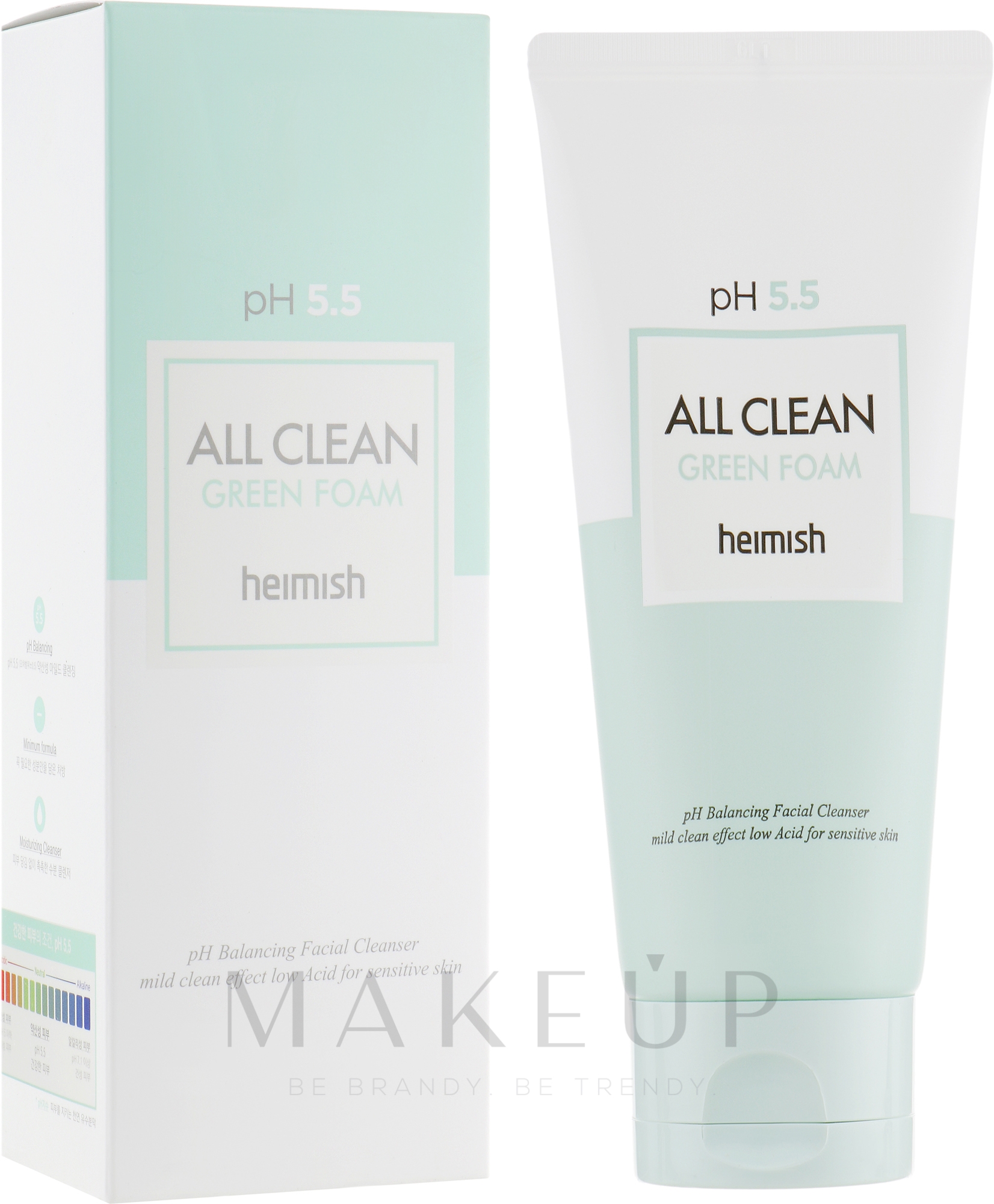 Gesichtsreinigungsschaum für empfindliche Haut - Heimish All Clean Green Foam pH 5.5 — Bild 150 ml