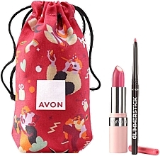 Set - Avon Hydramatic Iconic Pink (lipstick/3,6g + lip/liner/0,35g + acc/1pc) — Bild N1