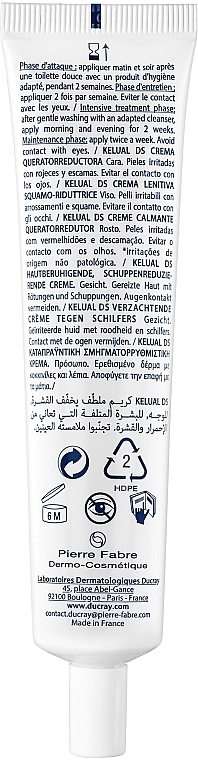 Gesichtscreme bei seborrhoischem Ekzem - Ducray Kelual Ds Squamo-Reducing Soothing Cream — Bild N2