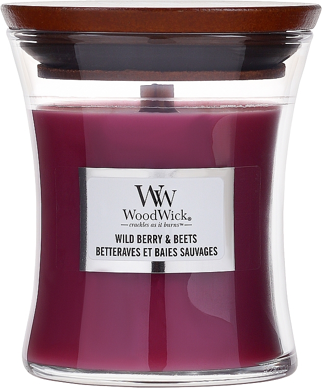 Duftkerze im Glas - Woodwick Hourglass Candle Wild Berry & Beets — Bild N2