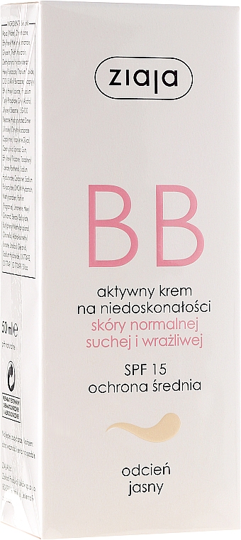BB Creme für trockene, empfindliche und Normalhaut LSF 15 - Ziaja BB-Cream Jasny — Foto N2
