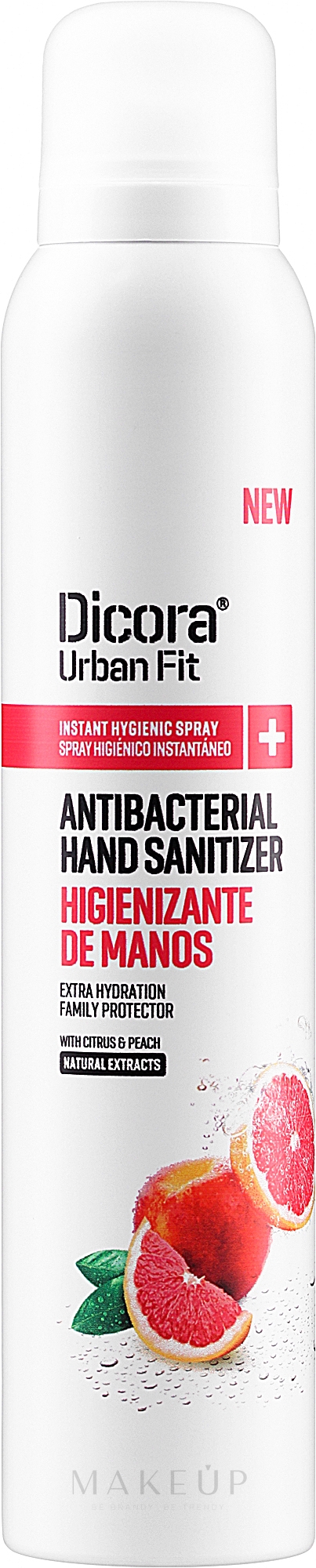 Handdesinfektionsspray mit Zitrus- und Pfirsichduft - Dicora Urban Fit Protects & Hydrates Hand Sanitizer — Bild 200 ml