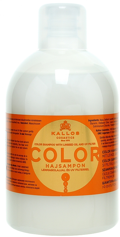Color Shampoo mit Leinöl mit UV-Filter - Kallos Cosmetics Color Shampoo With Linseed Oil  — Bild N1