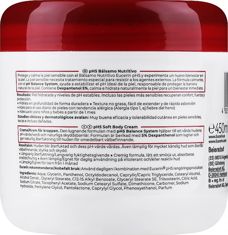 Nährender Balsam für empfindliche Körper- und Gesichtshaut - Eucerin pH5 Nutrition Balm — Bild N2