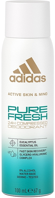 Deospray Antitranspirant für Frauen - Adidas Active Skin & Mind Pure Fresh 24h Deodorant — Bild N1