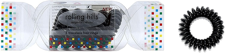 Spiral-Haargummis 5 St. schwarz - Rolling Hills 5 Traceless Hair Rings Cracker Black — Bild N1