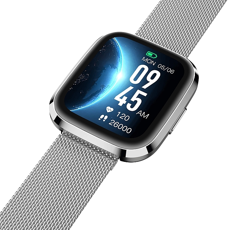 Smartwatch silbernes Metall - Garett Smartwatch GRC STYLE Silver Steel  — Bild N2