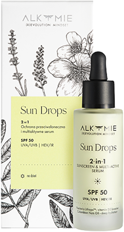 Sonnenschutzcreme und multiaktives Serum - Alkmie Sun Drops Sunscreen & Multi-Active Serum SPF 50 — Bild N1