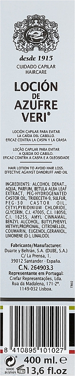 Haarlotion gegen Haarausfall - Intea Azufre Veri — Foto N3
