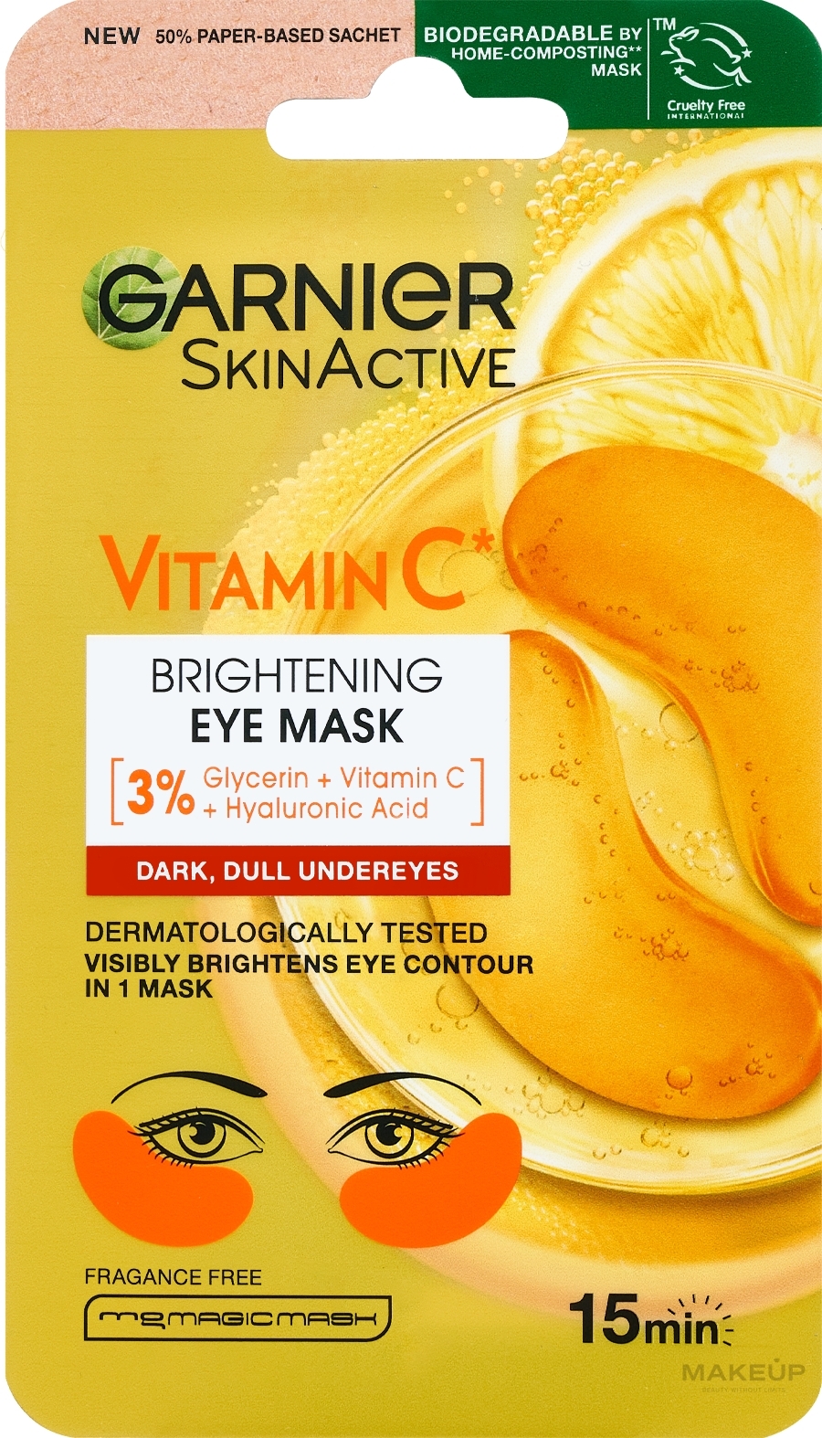 Aufhellende Augenpatches - Garnier SkinActive Vitamin C Brightening Eye Mask  — Bild 5 g