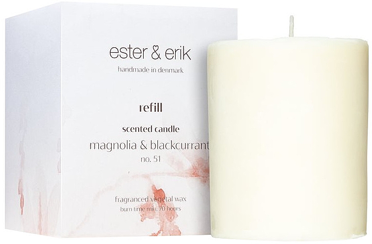 Duftkerze Magnolie und schwarze Johannisbeere - Ester & Erik Scented Candle Refill Magnolia & Blackcurrant № 51 (Refill)  — Bild N1