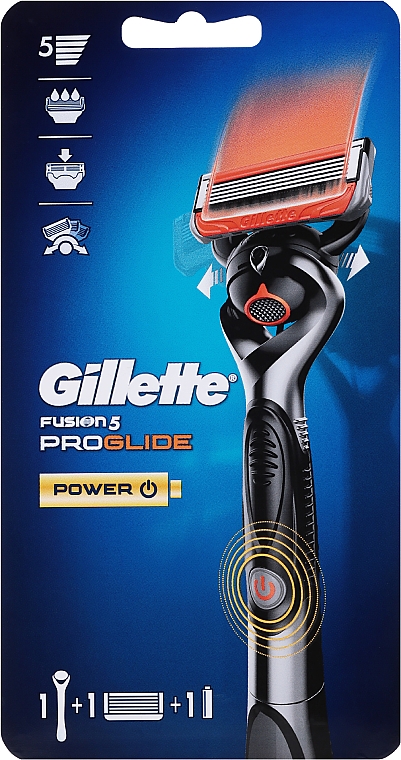 Gillette Fusion Power Rasierer mit 1 Ersatzklinge - Gillette Fusion ProGlide Power Flexball