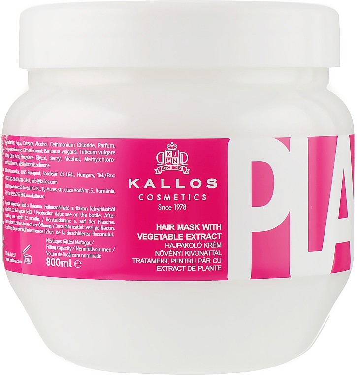 Maske für trockenes und erschöpftes Haar mit Olive, Shea und Argan - Kallos Cosmetics Placenta — Bild N3