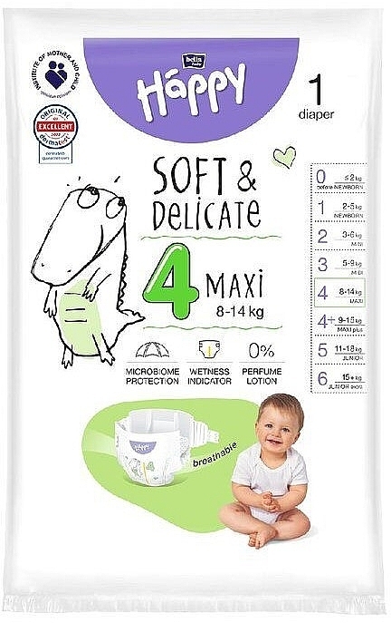 Babywindeln 8-14 kg Größe 4 Maxi 1 St. - Bella Baby Happy Soft & Delicate  — Bild N2
